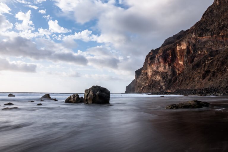 Long exposure shot of la Playa del Inglés, La Gomera, Canary Islands